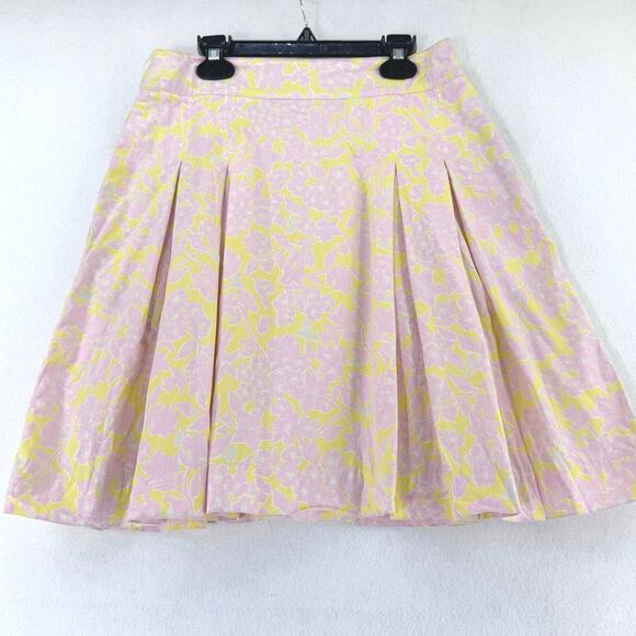 Lilly Pulitzer Pleated Skirt Pastel Floral Print Cotton Lined cottagecore SZ 2 - Picture 1 of 4